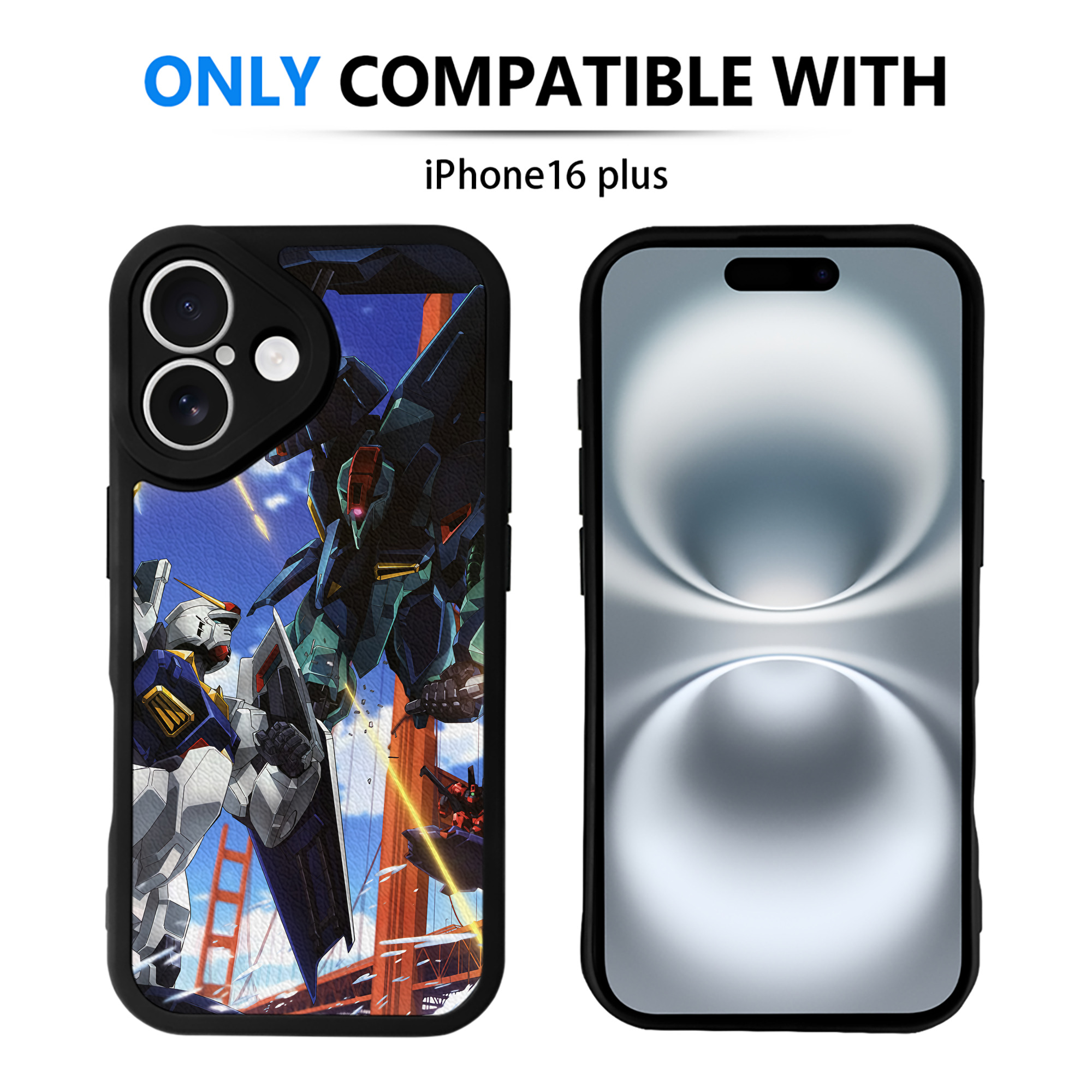 （画像用） 機動戦士ガンダム Mobile Suit Gundam 【iPhone 16シリーズ対応】シリコンスマホケース（レザー調） 材質：シリコン